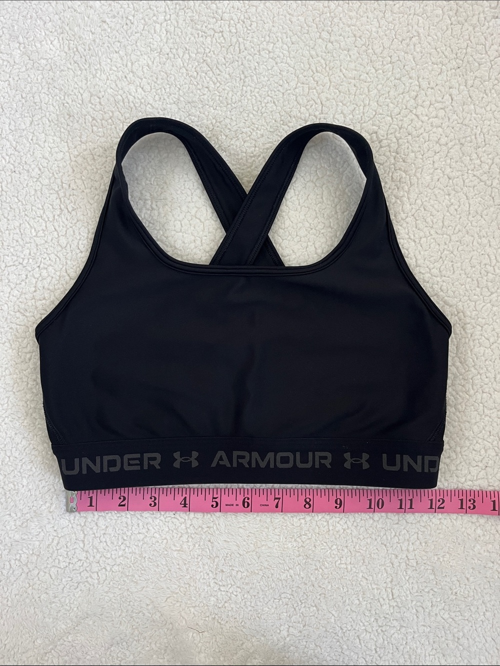 Under Armour Black Cross-Back Medium Support Sports Bra